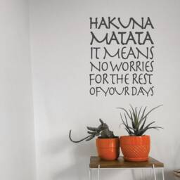 Hakuna Matata Wall Vinyl - It Means No Worries Decal Sticker Quote - thumbnail 1