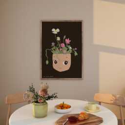 Plant Pot Head Art Print, Vintage Style, Modern Kitchen Wall Decor - thumbnail 1