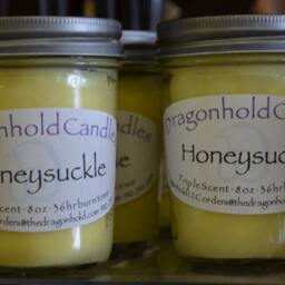 Honeysuckle Candle Hand Poured, Triple Scented Soy-Paraffin Candle - thumbnail 2
