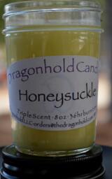 Honeysuckle Candle Hand Poured, Triple Scented Soy-Paraffin Candle - thumbnail 1