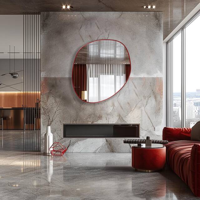 Asymmetrical Mirror, Uneven Irregular Freeform Wall Mirror By Asmiro - Unique For Distinctive Style Home Decor - image 1