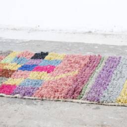 Abstract Pink Berber Runner Rug Handwoven Moroccan Wool Hallway Rug - thumbnail 2