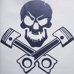 Piston Head Skull Decal Car Van Bonnet Vinyl Side Sticker Wall Art Decor Hood Graphic Window Door Sign Motorhome Mechanic Pistons - thumbnail 2