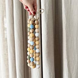 Handmade Wooden Bead Curtain Tie Backs Coastal Decor, Set Of 2 - thumbnail 4