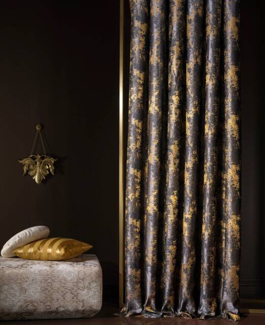 Luxury Black & Gold Curtains Elegant Home Decor - image 1