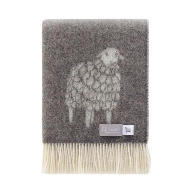Brown Mima Sheep Wool Throw - Woven From Pure Cozy Blanket With Fringe For Chair, Bed & Sofa - image 1