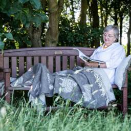 Brown Mima Sheep Wool Throw - Woven From Pure Cozy Blanket With Fringe For Chair, Bed & Sofa - thumbnail 3