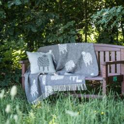 Brown Mima Sheep Wool Throw - Woven From Pure Cozy Blanket With Fringe For Chair, Bed & Sofa - thumbnail 2