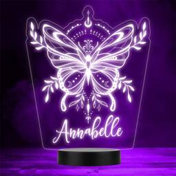 Mystic Butterfly With Moon Personalised Gift Colour Change Led Lamp Night Light - thumbnail 1