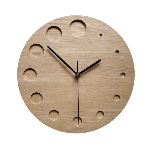 Minimalist Wood Oak Clock Silent, Modern Clock 11In, 28 cm - image 1