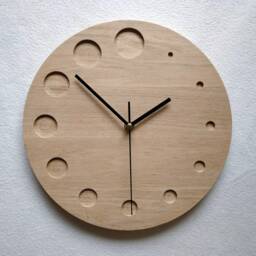 Minimalist Wood Oak Clock Silent, Modern Clock 11In, 28 cm - thumbnail 2