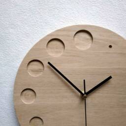 Minimalist Wood Oak Clock Silent, Modern Clock 11In, 28 cm - thumbnail 3