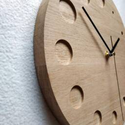 Minimalist Wood Oak Clock Silent, Modern Clock 11In, 28 cm - thumbnail 4