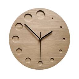 Minimalist Wood Oak Clock Silent, Modern Clock 11In, 28 cm - thumbnail 1