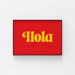 Hola Poster, Gallery Wall Prints, Perfect For The Hallway, Colourful Art With Funky Colours, Prints From Spain, Spain Quote - thumbnail 2