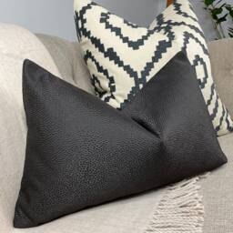 Decorative Black Cushion Cover, Sofa - Bed Chair Pillow Throw Cover Ashley Wilde Fabric , Blean Black Double Sided - thumbnail 1