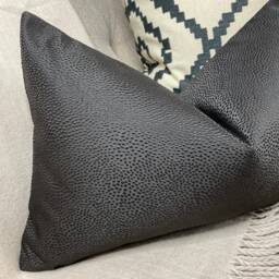 Decorative Black Cushion Cover, Sofa - Bed Chair Pillow Throw Cover Ashley Wilde Fabric , Blean Black Double Sided - thumbnail 2