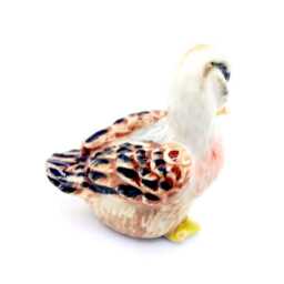 Miniature Ceramic Duck Baby Bird Little Animal Brown White Yellow Figurine Tiny Statue Decoration Hand Painted Collectible Small Figure - thumbnail 2