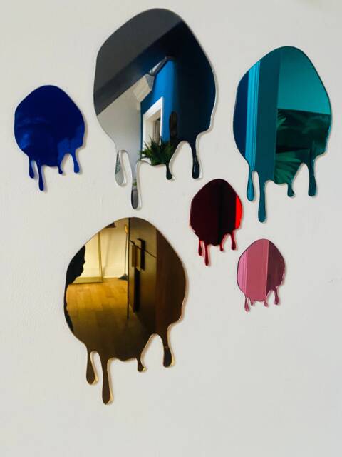 Mini Drip Effect Mirror Art Laser Cut Acrylic Wall Decor - image 1