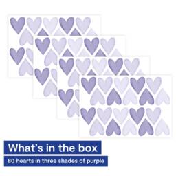 Purple Heart Wall Stickers - Fabric Peel & Stick Watercolour Decals For Kids Rooms & Nursery - thumbnail 4
