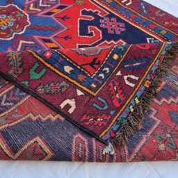 Vintage Baluchi Tribal Rug 3.5??6.6 Ft Handmade Geometric Wool Carpet - thumbnail 4