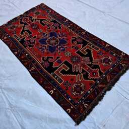 Vintage Baluchi Tribal Rug 3.5??6.6 Ft Handmade Geometric Wool Carpet - thumbnail 2