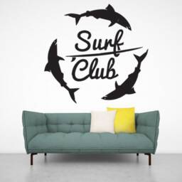 Surf Club Wall Decal Sticker Wallart Quote - thumbnail 2