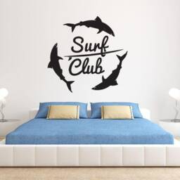 Surf Club Wall Decal Sticker Wallart Quote - thumbnail 3