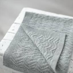 Hand Knit Merino Wool Baby Blanket Newborn Afghan, Custom Colors - thumbnail 2
