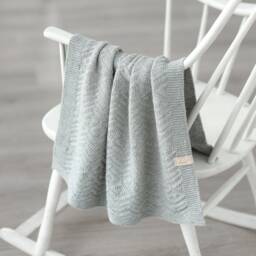 Hand Knit Merino Wool Baby Blanket Newborn Afghan, Custom Colors - thumbnail 3