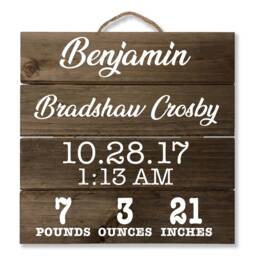 Personalized New Baby Gift, Name & Stats Sign, Custom Nursery Plaque, Newborn Farmhouse Wall Art, Plaque - thumbnail 2