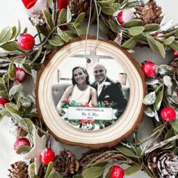 Personalised First Christmas Mr & Mrs Photo Ornament, Wedding Bauble - thumbnail 3