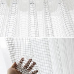 Pair Of White Net Curtains, Voile Drapery Window Sheers, Off Sheer Modern Curtain Panels, Custom Curtains - thumbnail 4
