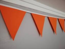Colourful Orange Fabric Bunting - 2 Or 3 Metres Handmade Polycotton Flags in Your Choice Of Colour - thumbnail 1