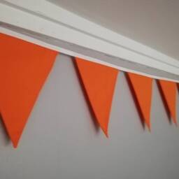 Colourful Orange Fabric Bunting - 2 Or 3 Metres Handmade Polycotton Flags in Your Choice Of Colour - thumbnail 2