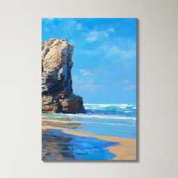 As Catedrais Beach Canvas Wall Art - Spanish Architecture Oil Painting Split Home Decor Seville Moorish Tile Gift - thumbnail 4