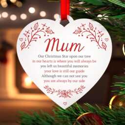 Christmas Angel Remembrance Decoration - Personalised Star Memorial Mum Dad Nanny Grandad Any Name With Red Bag - thumbnail 2