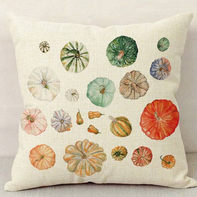 Rainbow Pumpkin Pillow/Harvest Decor Fall Home Pumpkins Watercolor Cover Farmhouse - image 1