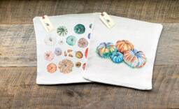 Rainbow Pumpkin Pillow/Harvest Decor Fall Home Pumpkins Watercolor Cover Farmhouse - thumbnail 3