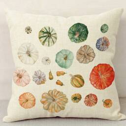 Rainbow Pumpkin Pillow/Harvest Decor Fall Home Pumpkins Watercolor Cover Farmhouse - thumbnail 1