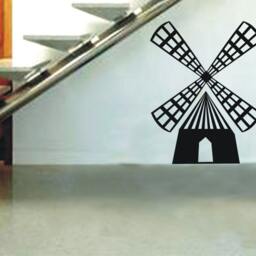 Windmill Energy Machine Vinyl Wall Decal Adhesive Sticker For Interior & Outside Home Decoration - thumbnail 3