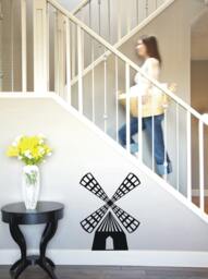 Windmill Energy Machine Vinyl Wall Decal Adhesive Sticker For Interior & Outside Home Decoration - thumbnail 1