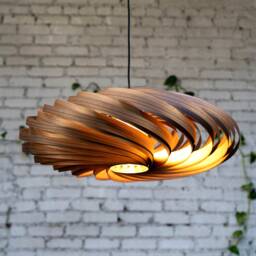 Walnut Wood Hanging Lamp. Handmade Wooden Lamp From Cologne Studio