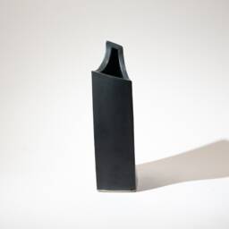 Handmade Sculptural Ceramic Vase Form Fired With A Semi-Matte Black Glaze To Stoneware - thumbnail 3