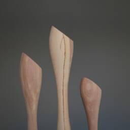 Natural Wood Candlestick Set Scandinavian Table Decor - thumbnail 2