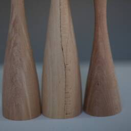 Natural Wood Candlestick Set Scandinavian Table Decor - thumbnail 3