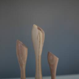 Natural Wood Candlestick Set Scandinavian Table Decor - thumbnail 4