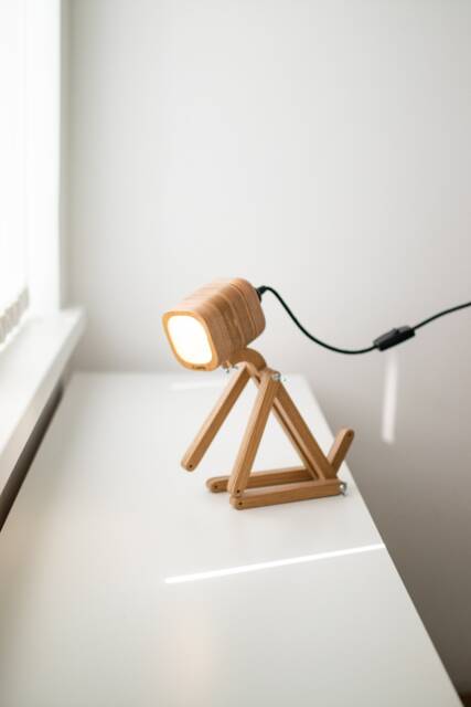 Handmade Wooden Dog Lamp, Animal Nursery Decor - image 1