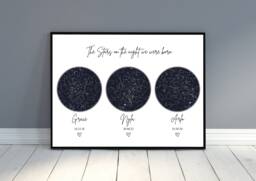 Custom Sibling Star Map, On The Night You Were Born Personalised Nursery Wall Art, D??cor, Children's Bedroom Mum - thumbnail 1