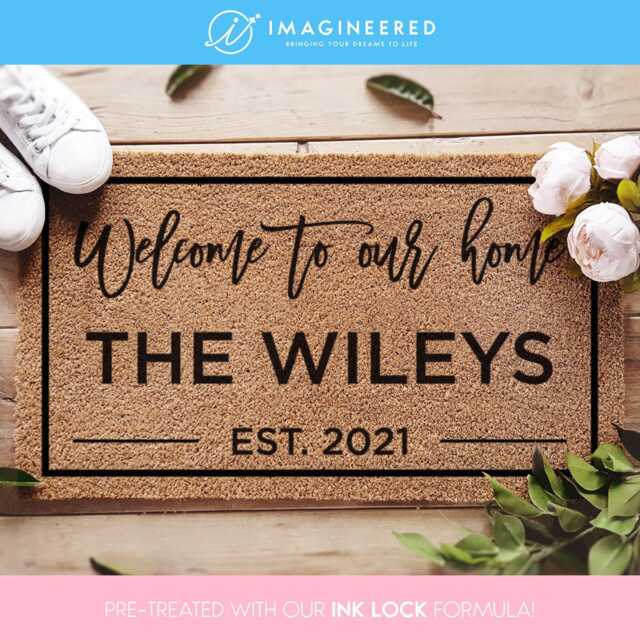Personalized Doormat - Custom Door Mat Welcome To Our Home Established Date Closing Gift Housewarming New Gifts - image 1